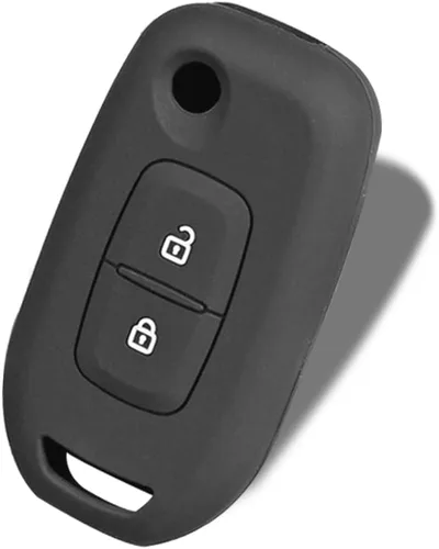 Vista 2 de Funda para llave de coche, para R-enault Logan 2 Captur Sandero Stepway Duster 2019 2020 2 con 2 botones, funda de silicona para llave de automóvil