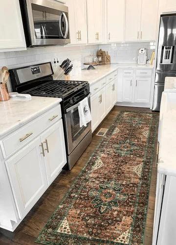 Vista 53 de Moynesa Alfombra ultra fina lavable de 2 x 3 pies, alfombra pequeña de cocina para entrada, interior, antideslizante, tapete vintage para puerta