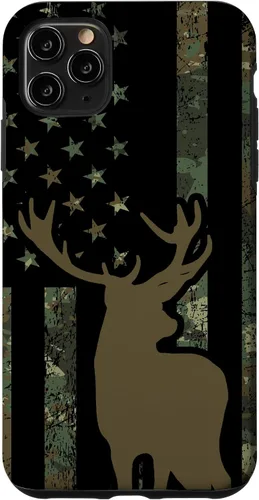 Vista 12 de Funda de camuflaje para iPhone 13 con diseño de alce y caza de bandera americana