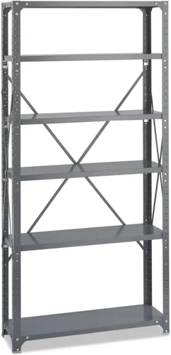 Vista 3 de Safco Productos 6268 Kit de estantes comerciales 36 pulgadas de ancho x 12 pulgadas de profundidad x 72 pulgadas de alto con 6 estantes, gris