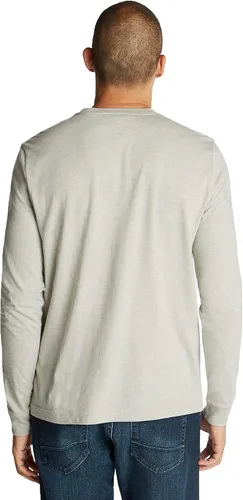 Vista 3 de Nautica Camiseta de manga larga con cuello redondo para hombre, Gris Caliente