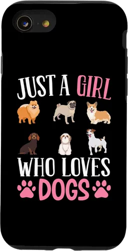 Vista 13 de Funda para iPhone 14 Just A Girl Who Loves Dogs Dog Girl