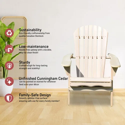 Vista 5 de northbeam Silla Adirondack plegable – Kit de silla Adirondack de exterior compuesto resistente a la intemperie para patio, césped y patio trasero