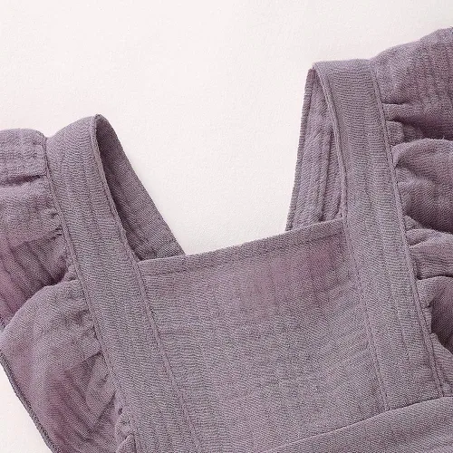 Vista 5 de Douhoow Mameluco de bebé niña mameluco con volantes de una sola pieza ropa de lino de algodón