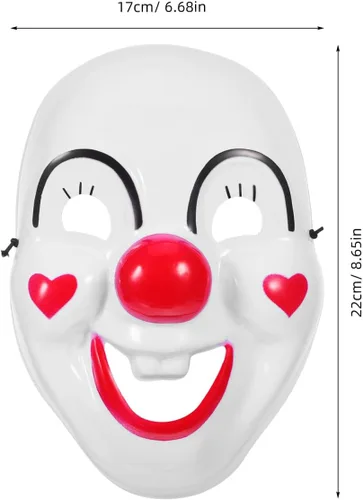 Vista 6 de OUNONA 2 máscaras de payaso de Halloween, máscara de payaso aterrador