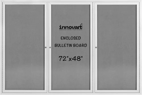 Vista 21 de INNOVART Tablero de anuncios cerrado de 36" x 24", tablero de anuncios de tela con cerradura con marco de aluminio, vitrina de pared con puerta Negro
