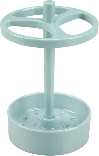 Vista 4 de iDesign Franklin - Soporte para cepillo de dientes XL de plástico sin BPA, 3.75 x 3.75 x 5.75 pulgadas, aguamarina