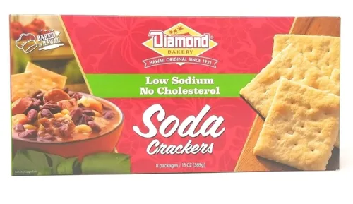 Vista 9 de Diamond Bakery Galletas hawaianas de soda ligeramente saladas - Bandeja de 8.5 onzas Bocadillo clásico horneado en la isla