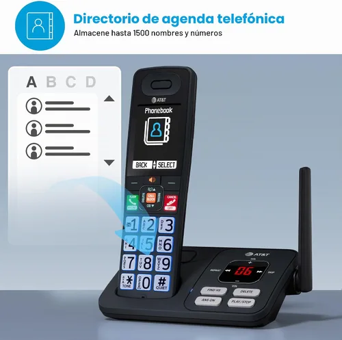 Vista 10 de Teléfono inalámbrico AT&T con sistema de contestador — BL108