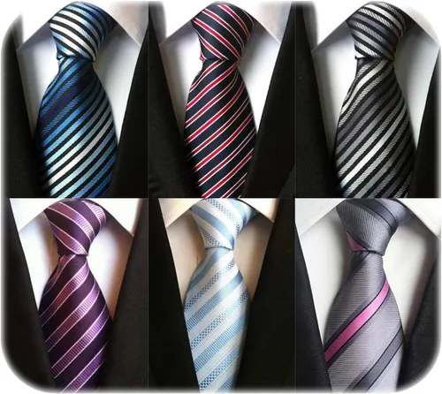 Vista 29 de WeiShang Lote de 6 corbatas clásicas de seda para hombre, corbatas tejidas jacquard