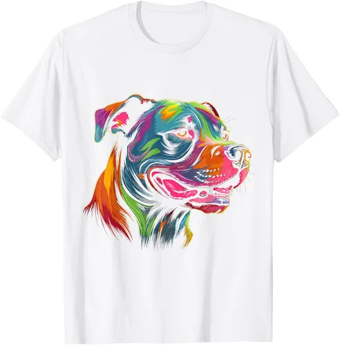 Vista 66 de Pit Bull Mom Dog Lover Colorido Artistic Pitbull Owner - Camiseta para mujer, Negro