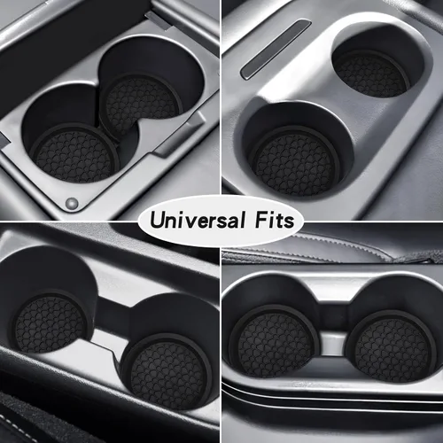 Vista 7 de Auprite Posavasos para tazas de coche, 2 unidades de 2.77 pulgadas Posavasos universales para portavasos de coche, alfombrillas antideslizantes