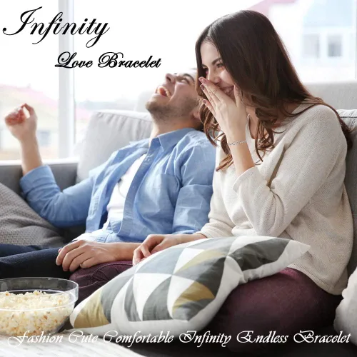Vista 3 de Desimtion Infinity Bracelets for Women, Adjustable fits All Wrists Plata_Infinity