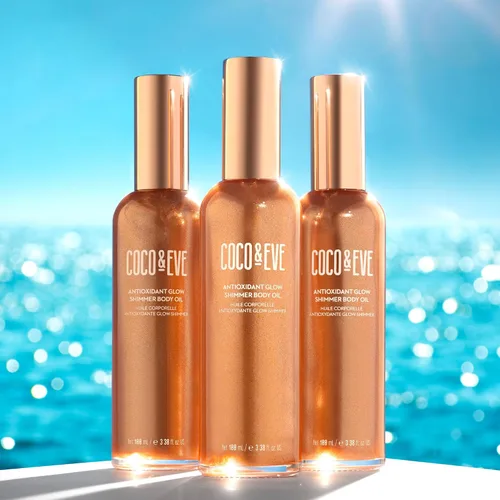 Vista 7 de Coco & Eve Aceite corporal antioxidante Glow Shimmer - Iluminador ligero de piel con minerales perlados, purpurina natural, antioxidantes