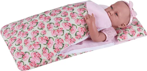 Vista 9 de Rakki Dolli Mono de muñeca para dormir, hecho a mano, ropa de muñeca con capucha, mameluco rosa con capucha para invierno, accesorio para muñeca