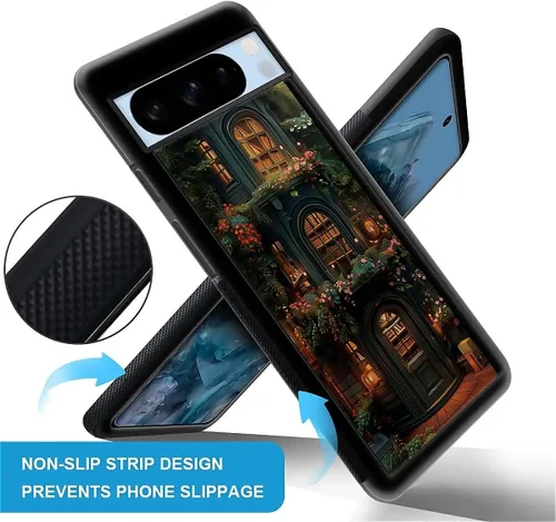 Vista 1623 de Compatible con Google Pixel 4A 5G Mobile Case Creative Acrylic Panel trasero Silicona Protección Grip especialmente diseñado para Google Pixel 4A 5G