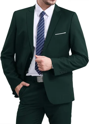 Vista 4 de Chaqueta de traje casual con solapa con muescas y dos botones para hombre