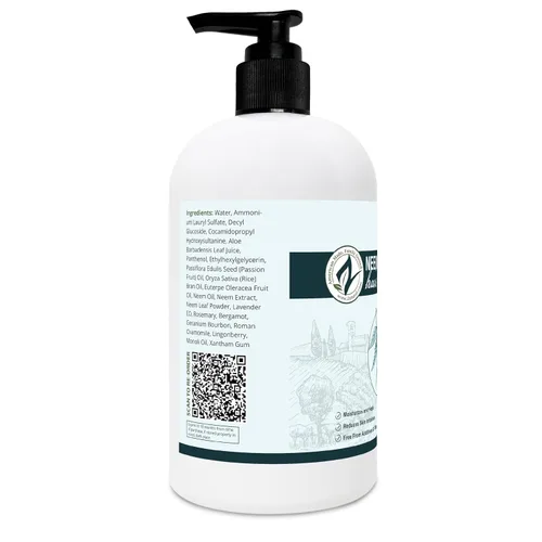 Vista 7 de Zatural Kit de champú y acondicionador Natural Neem, calmante y curativo para la nutrición y reparación sensativa del cuero cabelludo y el cabello