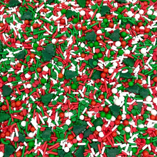 Vista 2 de Elfin Around Sprinkle Medley Gránulos navideños Gránulos de galletas Gránulos para pasteles Gránulos navideños Jimmies Manvscakes