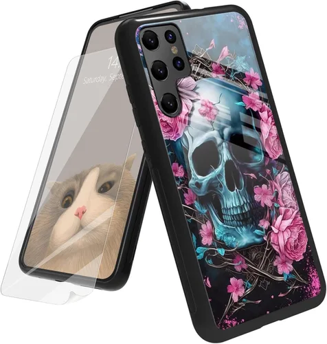 Vista 17 de Funda para Samsung Galaxy A12 5G con protector de pantalla, parte trasera de vidrio templado + TPU de silicona suave que absorbe los golpes