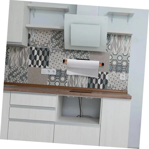 Vista 9 de Housoutil Práctico soporte de papel para colgar en la pared, estante de plástico para cocina, baño y sala de estar