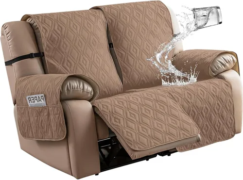 Vista 27 de Genina - Funda impermeable para sillón reclinable de dos plazas, funda antideslizante para sofá, funda para sofá reclinable de 2 plazas, funda
