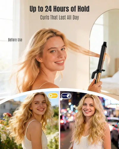 Vista 5 de 1.25 Inch Long Barrel Curling Iron – Ceramic Extra-Long Wand for Smooth Curls & Long-Lasting Beach Waves