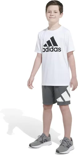 Vista 4 de adidas Pantalones cortos de rendimiento con cintura elástica Aeroready para niño, gris (Grey Five)