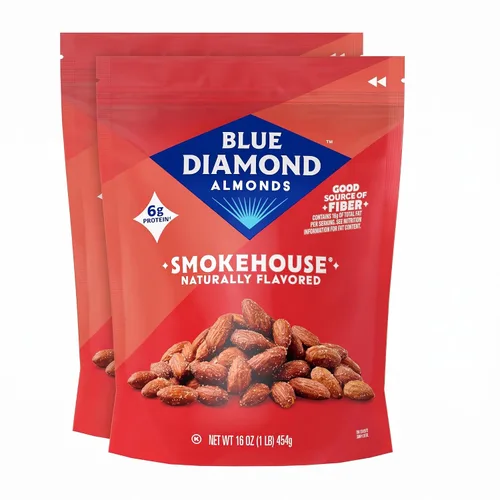 Vista 21 de Blue Diamond Almonds Smokehouse - Frutos secos saborizados, bolsa resellable de 16 onzas, (paquete de 1)