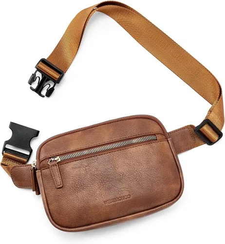 Vista 7 de WESTBRONCO Riñoneras para mujer, riñoneras de moda con correa ajustable, bolsa de cinturón de piel sintética con múltiples bolsillos, bolso cruzado