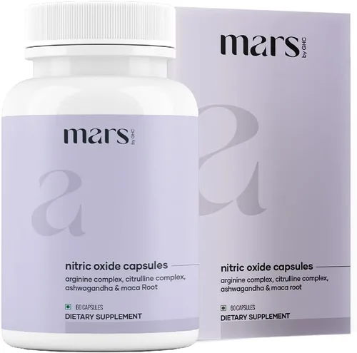 Vista 9 de Mars Cápsulas de óxido nítrico con L-arginina y L-citrulina, suplemento de óxido nítrico preentrenamiento para hombres, flujo sanguíneo y apoyo a