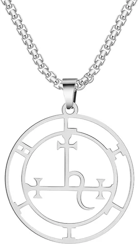 Vista 19 de EUEAVAN Sigil of Lilith Collar para mujeres y hombres Hécate gótico Lilith Diosa Sigil colgante Lucifer Signo mitología pagana joyería regalo