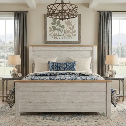 Vista 9 de Signature Design by Ashley Marco de cama de trineo tamaño King Coastal Encalar