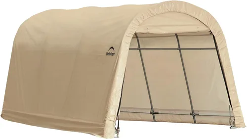 Vista 14 de ShelterLogic AutoShelter - Cochera instantánea con marco de acero y cubierta ripstop impermeable y resistente a los rayos UV, toldo redondo de 3 x