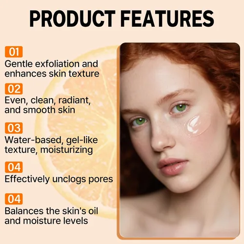 Vista 2 de 2 unidades de gel exfoliante naranja para cara y cuerpo, exfoliante de gel limpiador 2026, exfoliante facial de gel pelador de naranja, exfoliante
