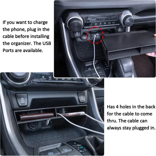 Vista 3 de TOPINSTALL 2025 Nuevo divisor de apertura más amplia compatible con Toyota Rav4 y RAV 4 Prime 2019-2025, organizador de ranura divisor más grande