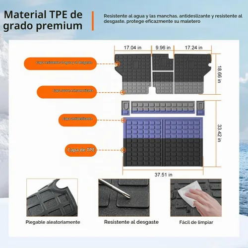 Vista 5 de Alfombrilla de carga powoq compatible con maletero Toyota 4Runner 2010-2024 Reemplazo de alfombrilla de maletero para Toyota 4Runner 2010-2024