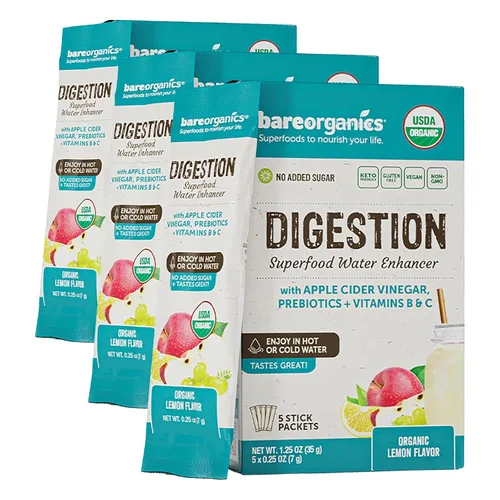 Vista 8 de BareOrganics Digestion Superfood - Bebida en polvo orgánica, ayuda a la digestión, 5 varitas