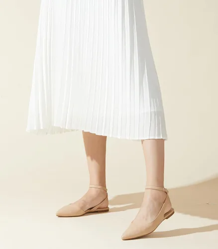 Vista 2 de Arromic Zapatos planos con puntera puntiaguda para mujer, con correa ajustable en el tobillo, zapatos sin cordones