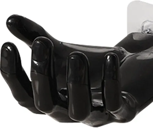 Vista 5 de KLKCMS Gancho para colgar en la pared, perchas, perchas, ropa, toalla, gancho en forma de mano para pasillos, chaquetas, color negro