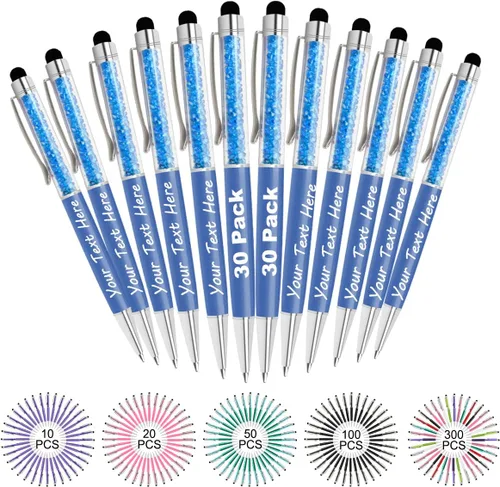 Vista 43 de Bolígrafos personalizados con nombre y texto, bolígrafos de diamantes de cristal personalizados a granel, 10 bolígrafos, regalos para mujeres