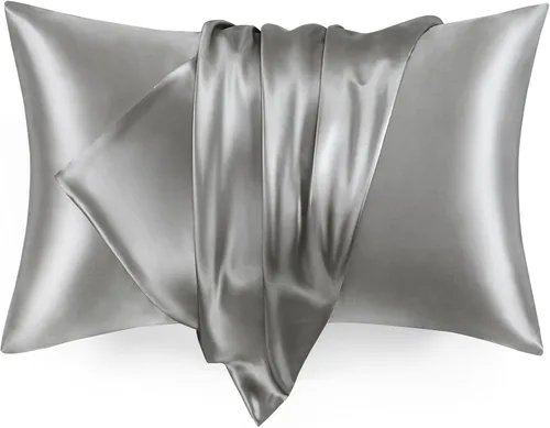 Vista 14 de Love's cabin Funda de almohada de satén para cabello y piel, similar a las fundas de almohada de seda, paquete de 2 fundas de almohada
