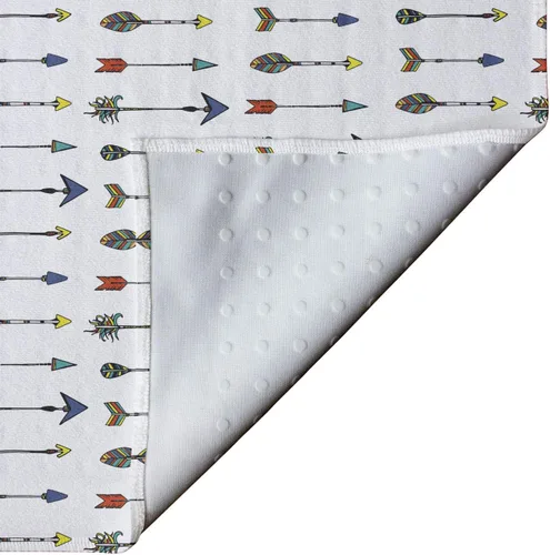Vista 4 de Ambesonne Arrow - Toalla para esterilla de yoga, patrón colorido, flechas orientales, diseño cultural tradicional, antideslizante, absorbente