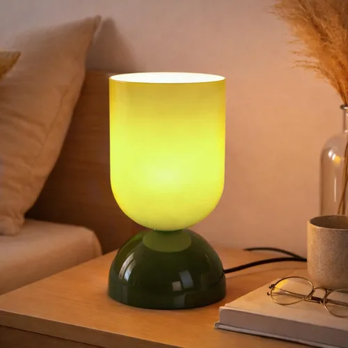 Vista 14 de Lámpara de mesa de cristal moderna de 8.9 pulgadas para sala de estar, lámparas de escritorio regulables para dormitorio, lámpara de mesita de noche