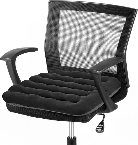 Vista 9 de BUYUE Good Support - Cojín acolchado para silla de oficina, terciopelo suave, cómodo, antideslizante, para escritorio de computadora, silla