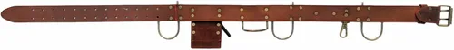 Vista 2 de TOURBON - Cinturón de herramientas ajustable con 2 bolsillos para herramientas, 7 fundas para herramientas (marrón oscuro) Hanging Hooks Hammer