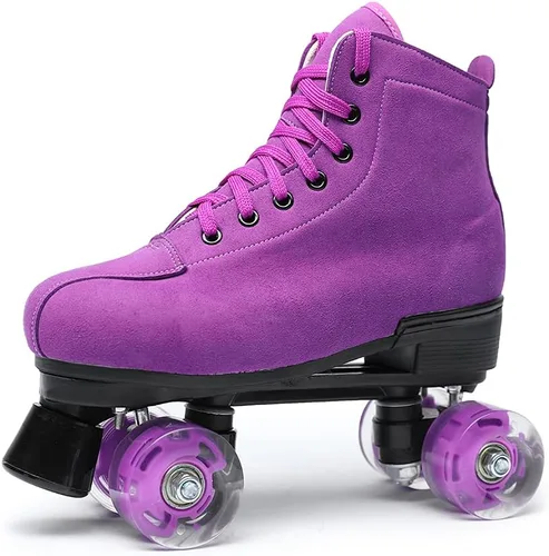Vista 2 de Patines de cuatro ruedas de gamuza para exteriores para mujeres y hombres