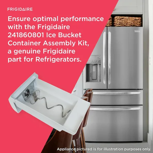 Vista 4 de Frigidaire 241860801 Kit de montaje de contenedores de cubo de hielo para refrigeradores, color blanco