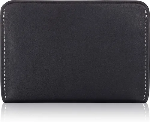 Vista 5 de HISCOW Tarjetero plegable delgado minimalista - piel de becerro italiana (negro)