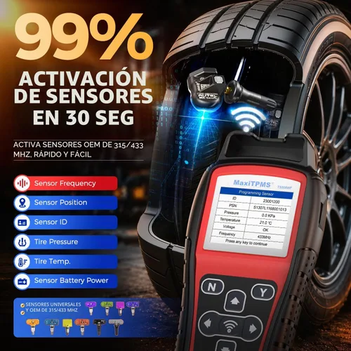 Vista 5 de Autel MaxiTPMS TS508WF KIT, TPMS Programming Relearn Tool, Lifetime Update